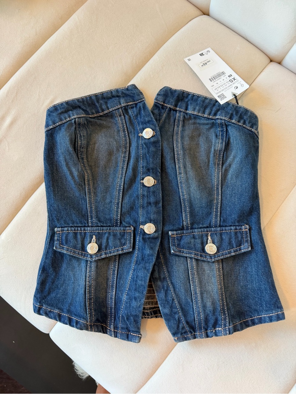 Zara Denim Corset Top Size XS NWT